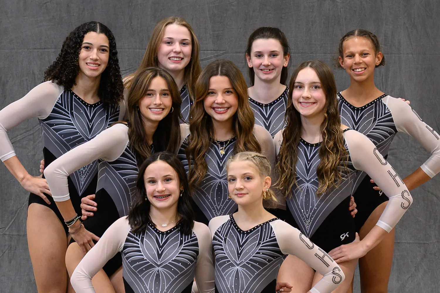 Rochester Public Schools gymnasts in their team leotards